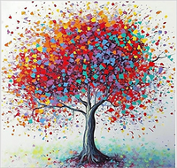 Arbre Diy Kits Acrylique Peintures Par Numéros Pour Adulte Enfant MJ8652