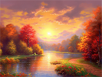 Nature Diy Kits Acrylique Peintures Par Numéros Pour Adulte Enfant MJ8965