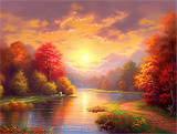 Nature Diy Kits Acrylique Peintures Par Numéros Pour Adulte Enfant MJ8965