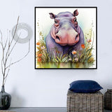 Hippopotame Diy Kits Acrylique Peintures Par Numéros Pour Adulte Enfant MJ9000