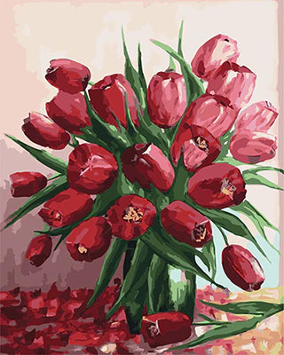 Fleur Diy Kits Acrylique Peinture Par Numéros Pour Adulte Enfant GX22593
