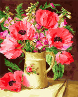 Fleur Diy Kits Acrylique Peinture Par Numéros Pour Adulte Enfant GX24021