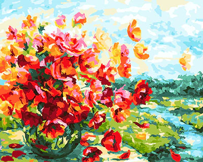 Fleur Diy Kits Acrylique Peinture Par Numéros Pour Adulte Enfant GX26138