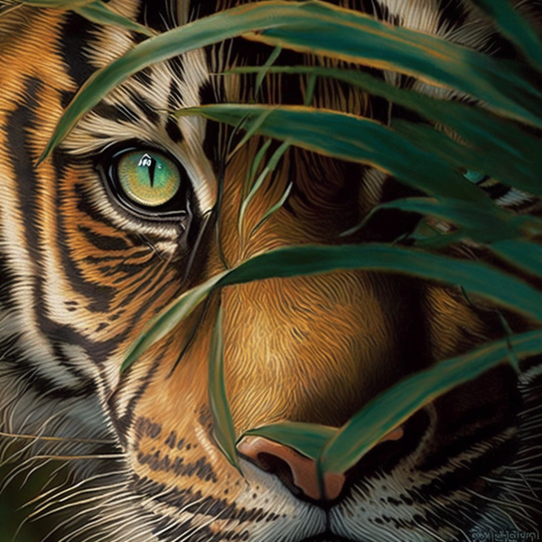 Tigre Diy Kits Acrylique Peintures Par Numéros Pour Adulte Enfant MJ1188