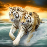 Tigre Diy Kits Acrylique Peintures Par Numéros Pour Adulte Enfant MJ1200