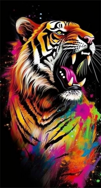 Tigre Diy Kits Acrylique Peintures Par Numéros Pour Adulte Enfant MJ1212