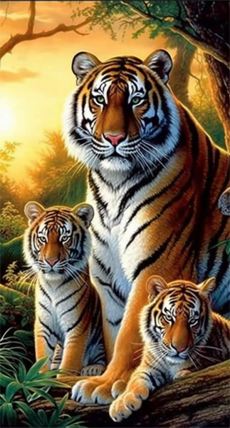 Tigre Diy Kits Acrylique Peintures Par Numéros Pour Adulte Enfant MJ1217