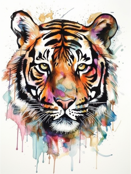 Tigre Diy Kits Acrylique Peintures Par Numéros Pour Adulte Enfant MJ1231