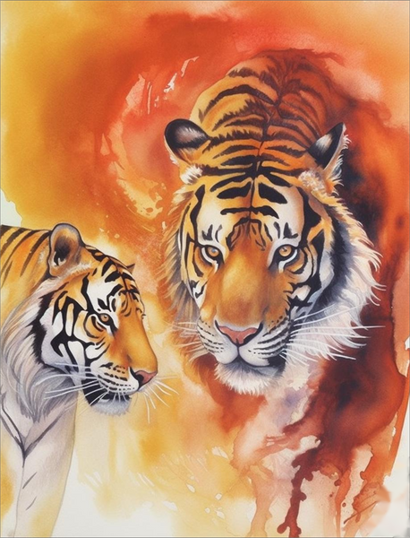 Tigre Diy Kits Acrylique Peintures Par Numéros Pour Adulte Enfant MJ1232
