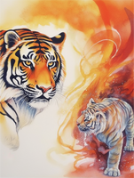 Tigre Diy Kits Acrylique Peintures Par Numéros Pour Adulte Enfant MJ1233
