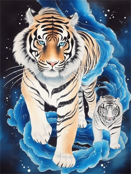 Tigre Diy Kits Acrylique Peintures Par Numéros Pour Adulte Enfant MJ1234