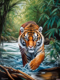 Tigre Diy Kits Acrylique Peintures Par Numéros Pour Adulte Enfant MJ1236