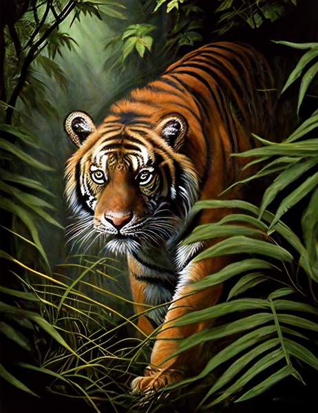 Tigre Diy Kits Acrylique Peintures Par Numéros Pour Adulte Enfant MJ1238