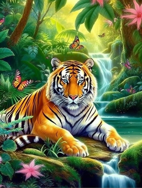 Tigre Diy Kits Acrylique Peintures Par Numéros Pour Adulte Enfant MJ1241