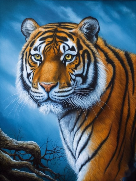 Tigre Diy Kits Acrylique Peintures Par Numéros Pour Adulte Enfant MJ1242