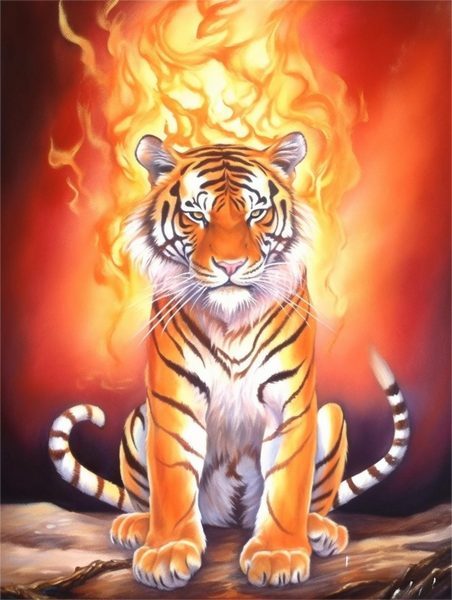 Tigre Diy Kits Acrylique Peintures Par Numéros Pour Adulte Enfant MJ1248