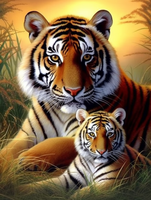 Tigre Diy Kits Acrylique Peintures Par Numéros Pour Adulte Enfant MJ1271
