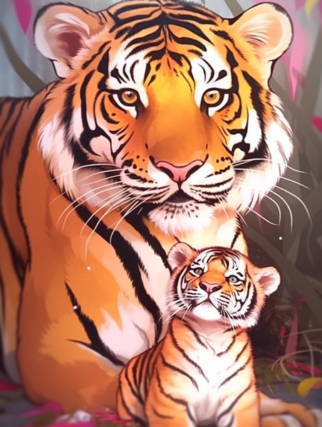 Tigre Diy Kits Acrylique Peintures Par Numéros Pour Adulte Enfant MJ1272
