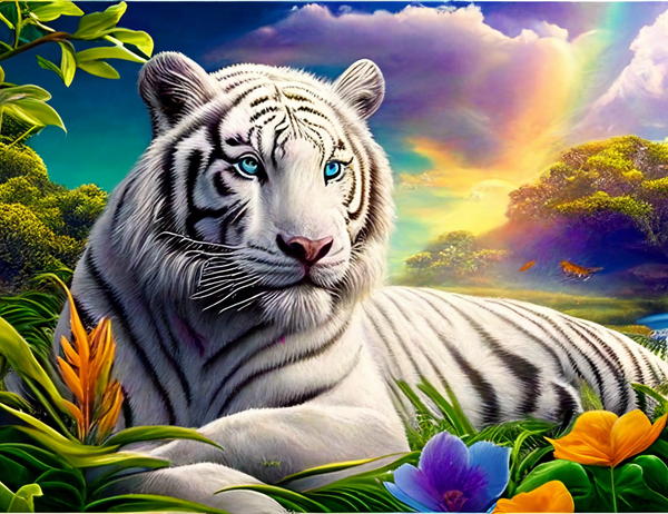 Tigre Diy Kits Acrylique Peintures Par Numéros Pour Adulte Enfant MJ1290
