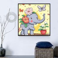 Éléphant Diy Kits Acrylique Peintures Par Numéros Pour Adulte Enfant MJ1295