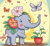 Éléphant Diy Kits Acrylique Peintures Par Numéros Pour Adulte Enfant MJ1295