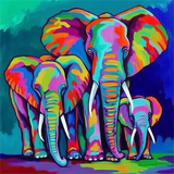 Éléphant Diy Kits Acrylique Peintures Par Numéros Pour Adulte Enfant MJ1304