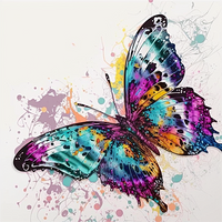 Papillon Diy Kits Acrylique Peintures Par Numéros Pour Adulte Enfant MJ1501