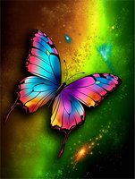 Papillon Diy Kits Acrylique Peintures Par Numéros Pour Adulte Enfant MJ1535