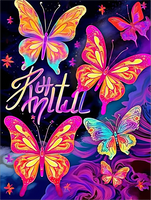 Papillon Diy Kits Acrylique Peintures Par Numéros Pour Adulte Enfant MJ1577