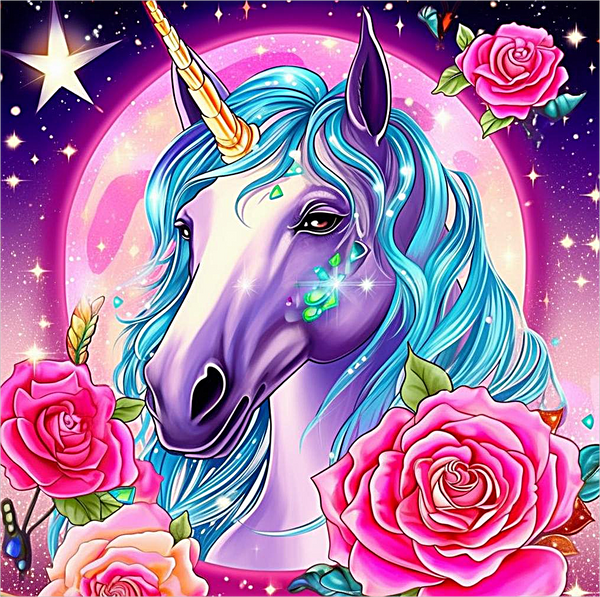 Licorne Diy Kits Acrylique Peintures Par Numéros Pour Adulte Enfant MJ1645