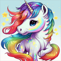 Licorne Diy Kits Acrylique Peintures Par Numéros Pour Adulte Enfant MJ1649