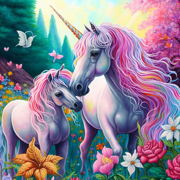 Licorne Diy Kits Acrylique Peintures Par Numéros Pour Adulte Enfant MJ1652