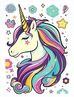 Licorne Diy Kits Acrylique Peintures Par Numéros Pour Adulte Enfant MJ1663