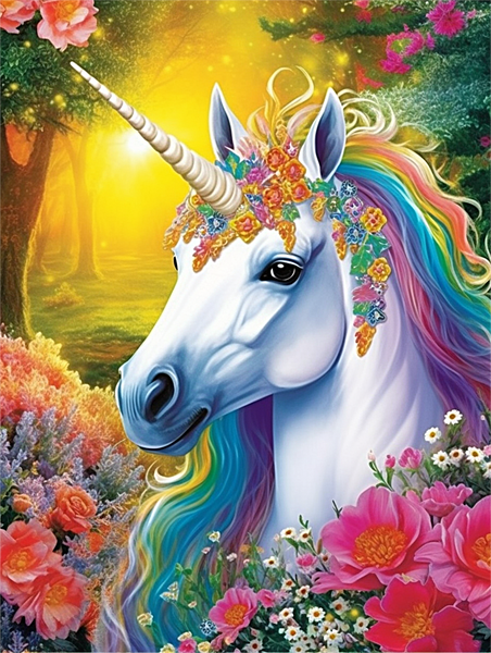 Licorne Diy Kits Acrylique Peintures Par Numéros Pour Adulte Enfant MJ1673
