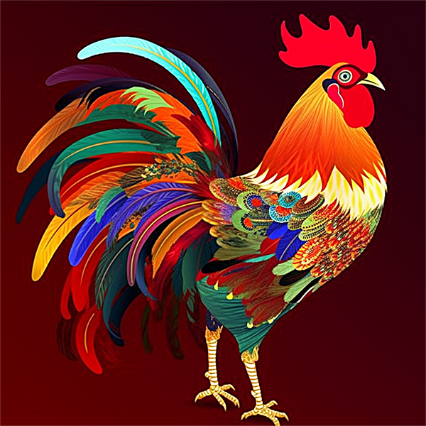 Poulet Diy Kits Acrylique Peintures Par Numéros Pour Adulte Enfant MJ1705