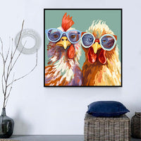 Poulet Diy Kits Acrylique Peintures Par Numéros Pour Adulte Enfant MJ1706
