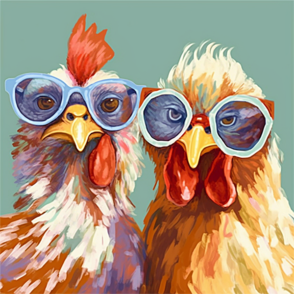 Poulet Diy Kits Acrylique Peintures Par Numéros Pour Adulte Enfant MJ1706