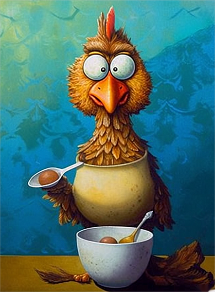 Poulet Diy Kits Acrylique Peintures Par Numéros Pour Adulte Enfant MJ1712