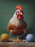 Poulet Diy Kits Acrylique Peintures Par Numéros Pour Adulte Enfant MJ1713