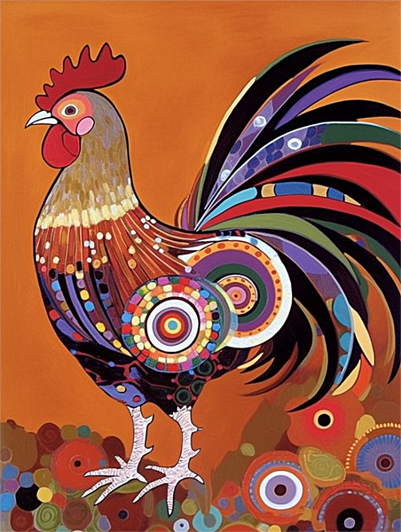 Poulet Diy Kits Acrylique Peintures Par Numéros Pour Adulte Enfant MJ1716