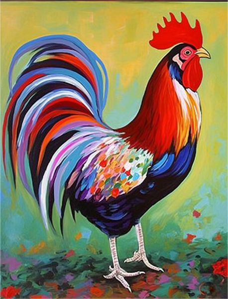 Poulet Diy Kits Acrylique Peintures Par Numéros Pour Adulte Enfant MJ1717