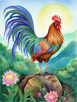 Poulet Diy Kits Acrylique Peintures Par Numéros Pour Adulte Enfant MJ1718