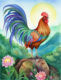 Poulet Diy Kits Acrylique Peintures Par Numéros Pour Adulte Enfant MJ1718