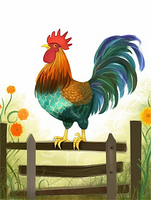 Poulet Diy Kits Acrylique Peintures Par Numéros Pour Adulte Enfant MJ1723