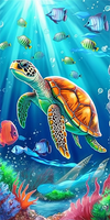 Tortue Diy Kits Acrylique Peintures Par Numéros Pour Adulte Enfant MJ1982