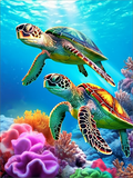 Tortue Diy Kits Peintures Par Numéros MJ1991