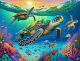 Tortue Diy Kits Peintures Par Numéros MJ1992