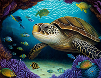 Tortue Diy Kits Peintures Par Numéros MJ1994