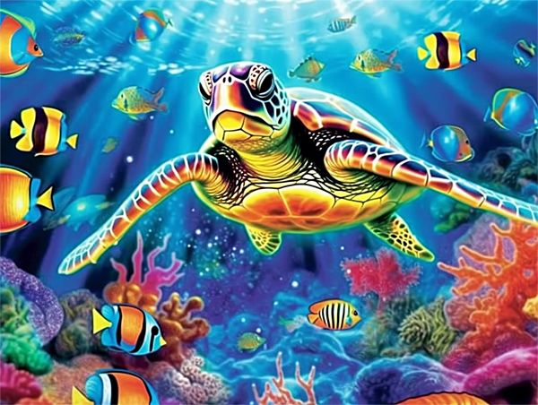 Tortue Diy Kits Peintures Par Numéros MJ1995