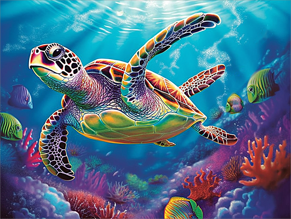 Tortue Diy Kits Peintures Par Numéros MJ1998